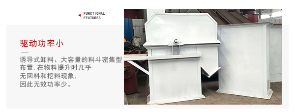 TD型斗式提升機(jī)驅(qū)動(dòng)力小，無回料等特點(diǎn)展示圖。